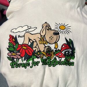 Vans forage to happiness white pull over hoodie. 2XL